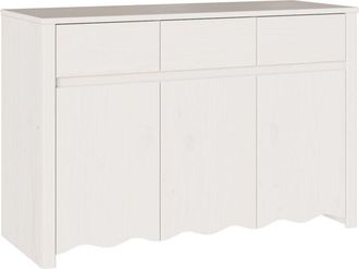 vidaXL Sideboard White 114 x 43 x 75.5 cm Solid Pine wood Vidaxl