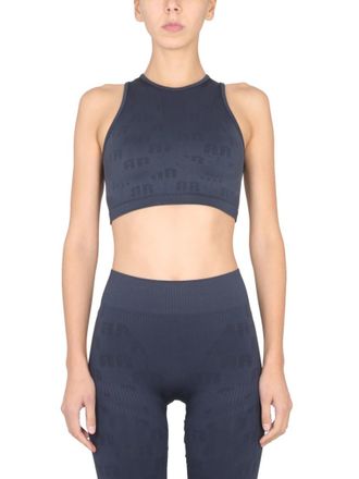 Rotate Navy Blue Logo Round Neck Top