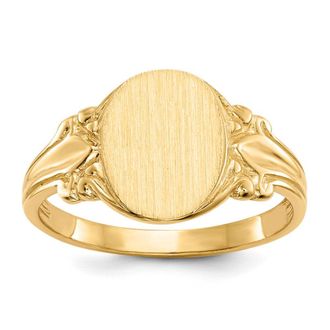 Diamond2Deal 14k Yellow Gold Open Back Signet Ring