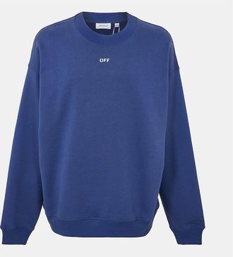 Off-white Mens Skate Crew Neck Drop Shoulder Sweatshirt - Navy - Size: 38