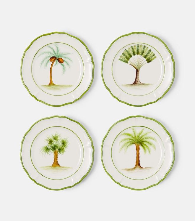 Set of 4 ceramic dinner plates