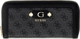 Guess Lindsey Slg Large Zip Around - Dames - Portefeuilles - Grijs - ONE Size - Leer - Accessoires