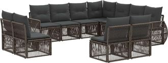 vidaXL Conjunto De Sof&aacute;s De Jard&iacute;n 11 Uds. Gris Y Gris Oscuro Vidaxl