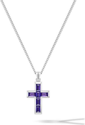 Vincero Mens Stone Cross Pendant Necklace in Purple at Nordstrom
