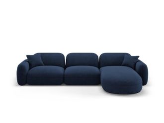 CXL by Christian Lacroix Sof&aacute; esquinero modular derecho 4 plazas de terciopelo azul oscuro