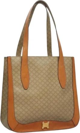 Celine Pre-owned Canvas celine-bags - Dames - Vintage Shopper - Beige - ONE Size - Leer - Vintage