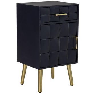 Wanderlust Deco Mesita de noche de madera negra 40x35x71h cm