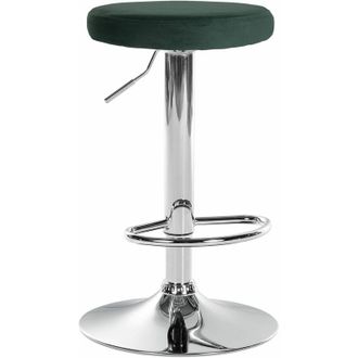 Clp Taburete De Bar Ponte Tapizado En Terciopelo Verde Cromado