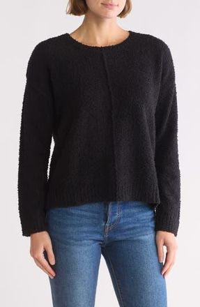 Bobeau Silky Plush Step Hem Sweater in Black at Nordstrom Rack, Size X-Small