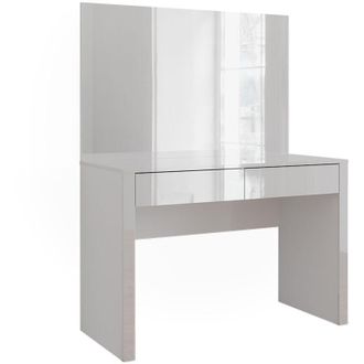 Vicco Tavolo da toilette Annabelle, Bianco lucido/bianco, 110 cm con specchio