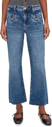 Kut from the Kloth Kelsey High-Rise Ankle Flare Fake Welt Frt Pockets in Excitement Womens Jeans Excitement : 00 27, Cotton/Denim/Spandex
