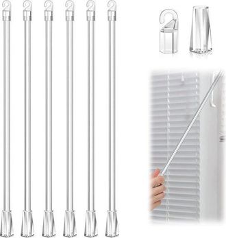 OEM Barras Transparentes Para Cortinas De 43 Cm (17 Pulgadas) - 6 Unidades - Para Abrir Y Cerrar Cortinas F&aacute;cilmente