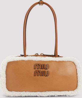 Miu Miu Brown Logo Shoulder Bag