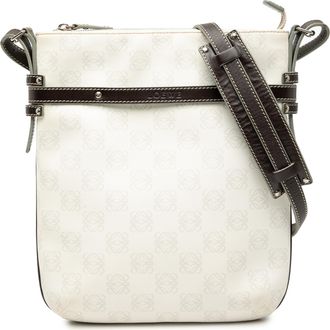 Loewe Pre-owned Womens Anagram Coated Canvas Crossbody - Ivory Textile - One Size