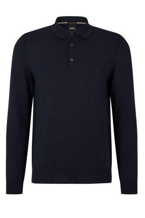 HUGO BOSS Boss Black Bono-l Lange Mouwen Polo Shirt Donkerblauw