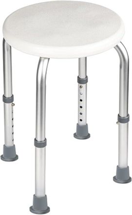 OEM Taburete De Ducha Redondo, Altura Ajustable, Capacidad De 136 Kg, Silla De Ducha Antideslizante, Aluminio Y Pe