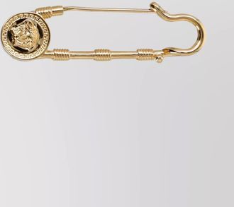Versace metal safety pin brooch