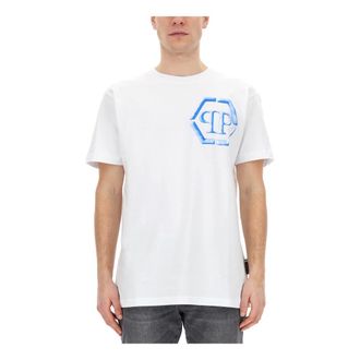 Philipp Plein T-Shirts, male, White, Size: S T-shirt Round Neck SS Hexagon