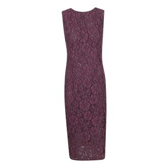 Pinko Midi Dresses, female, Brown, Size: XS Drupa Abito Pizzo Rebrod&eacute;