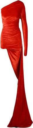 Balenciaga Kleedjes, Dames, Rood, S, Polyester, Fluwelen Jurk