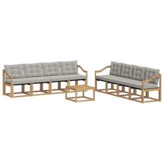 vidaXL Conjunto De Sof&aacute;s De Exterior 9 Pcs Blanco Y Gris Claro Vidaxl