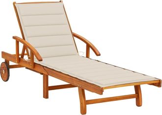 vidaXL Tumbona De Jard&iacute;n Con Coj&iacute;n Madera Maciza De Acacia Vidaxl
