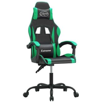 vidaXL Silla Gaming Giratoria Cuero Sint&eacute;tico Negro Y Verde Vidaxl