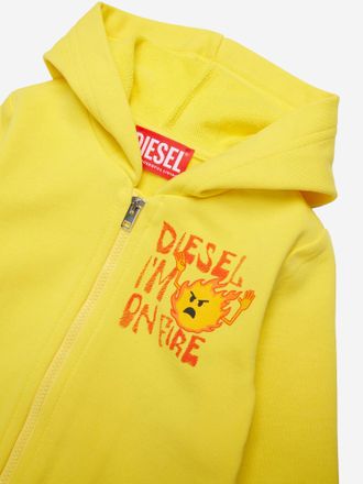 Diesel Cotton Logo-Graphic Hoodie - Yellow
