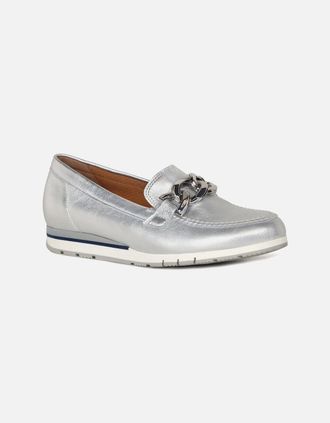 Gabor Womens Bea Womens Loafers - Silver - Size: 6.5