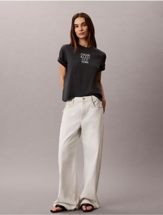 Calvin Klein Jeans Calvin Klein Womens CK NY Photo Graphic Boxy Tee - Blue - L