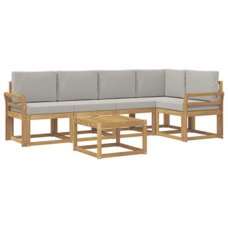 vidaXL Conjunto De Sof&aacute;s De Exterior 6 Pcs Blanco Y Gris Claro Vidaxl