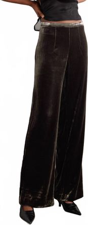 Le Kasha San Polo Velvet Wide-Leg Pants In Olive