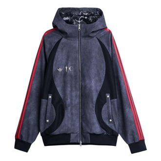 adidas x THUG CLUB TEAMGEIST Faux Leather Jacket Asia Sizing Black Antique Silver KC2222