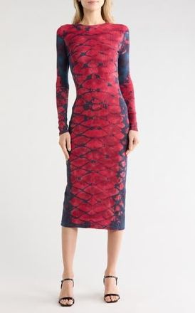 Young Fabulous & Broke Dax Long Sleeve Midi Dress in Deep Teal/Boa Wash at Nordstrom Rack, Size X-Small
