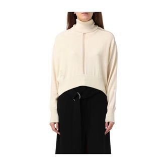 Patrizia Pepe Patrizia Pepe, Turtlenecks, female, White, Size: L Roll-neck Panelled Jumper