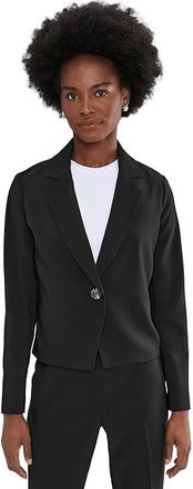 Nic+Zoe Stretch Suiting Anywhere Blazer Womens Jacket Black Onyx : SM, Polyester/Spandex