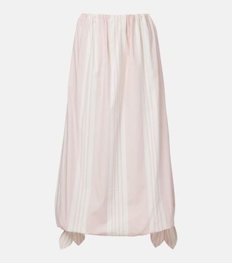 Poss&eacute; Rosie striped cotton midi skirt