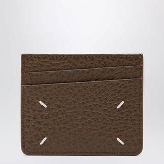 Maison Margiela Brown Four Stitches calfskin card holder