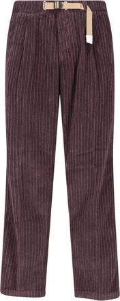 White Sand Bordeaux Cotton Corduroy Straight-Leg Pants