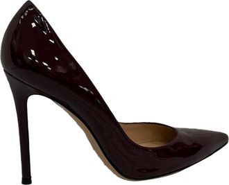 Gianvito Rossi Pre-owned Womens Pointed Toe Pumps in Burgundy Patent Leather - Size 38.5 EU/IT