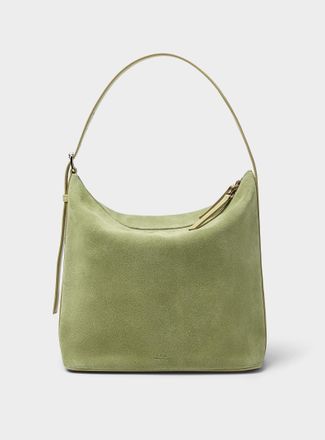A.P.C. Womens Vera pistachio suede hobo bag