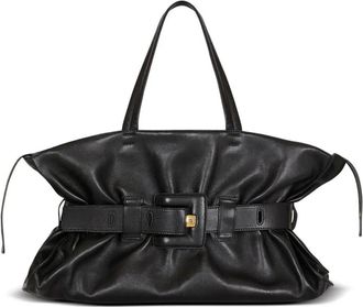 Balmain Anthem buckle tote bag - men - Calf Leather - OS - Black
