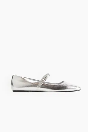 Dolce Vita Rodni Flats Womens Silver Leather Square Toe Mary Jane ZOGG3538