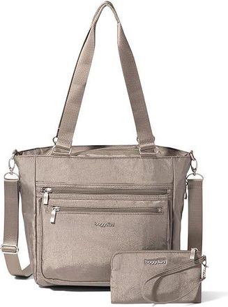 Baggallini Modern Everyday Shopper Tote Womens Handbags Sterling Shimmer, Nylon