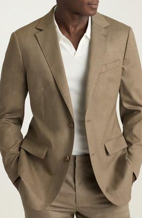 Bonobos Jetsetter Slim Fit Tan M&eacute;lange Stretch Wool Sport Coat at Nordstrom, Size 36 Regular
