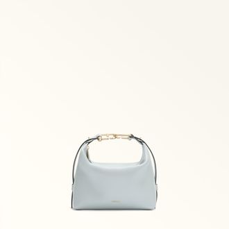 Furla Tonie Mini Bag Artemisia Blue Ares Soft Textured Leather Woman