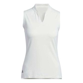 adidas (WMNS) adidas Ultimate365 Textured Sleeveless Polo Shirt Asia Sizing Beige IN2553