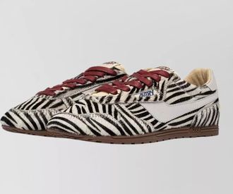 Autry leather zebra print low top sneakers