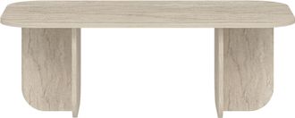 Hanah Home Mesa De Centro De Madera <> - 120 X 60 X 41 Cm - Travertino