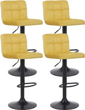 Clp Clp - Set De 4 Taburetes De Bar Feni En Terciopelo Amarillo